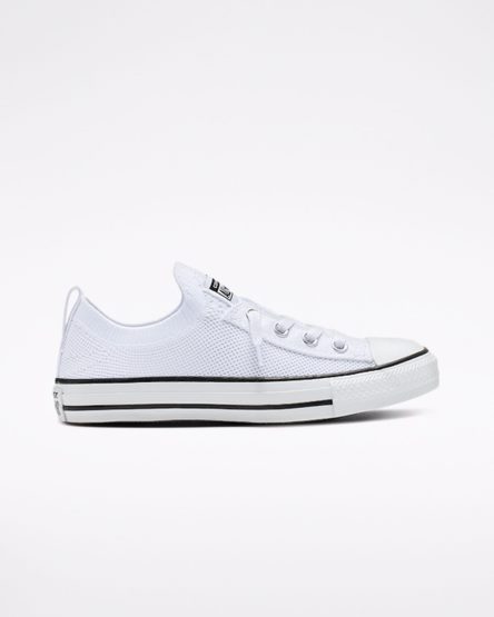 Dámské Boty Nízké Converse Chuck Taylor All Star Shoreline Knit Slip Bílé Černé Bílé | CZ NLYW16